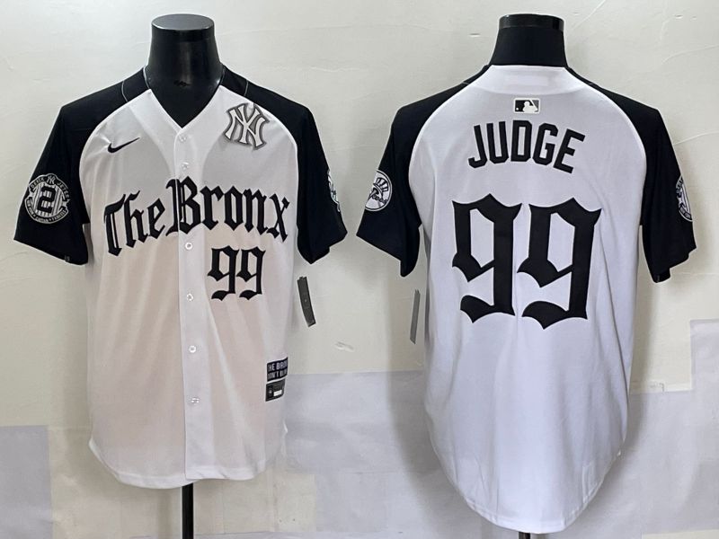 Men 2025 New York Yankees #99 Judge White black Five generations Joint Name Nike MLB Jersey style 55